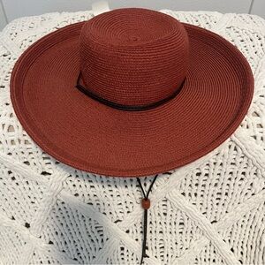 New Rusty Brown Wide-Brim Hat